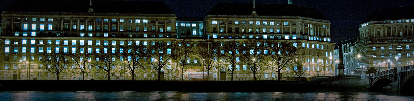 Thames House at night