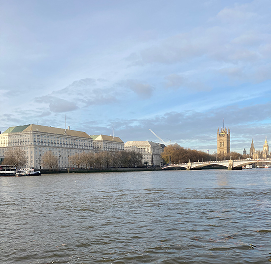 A building seen from across the river