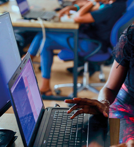 Person using a laptop