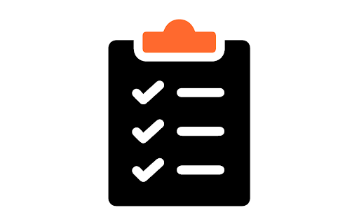 List of items on a clipboard