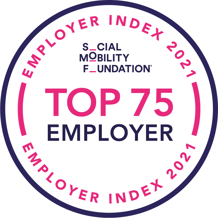 Employer index 2021, Social Mobility Foundation Top 75 Employer logo