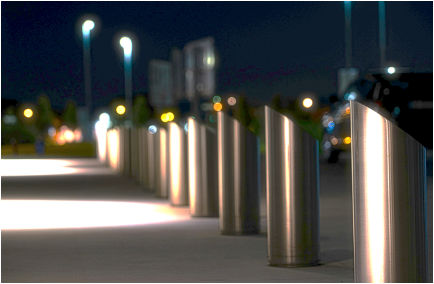 Sloped topped bollards
