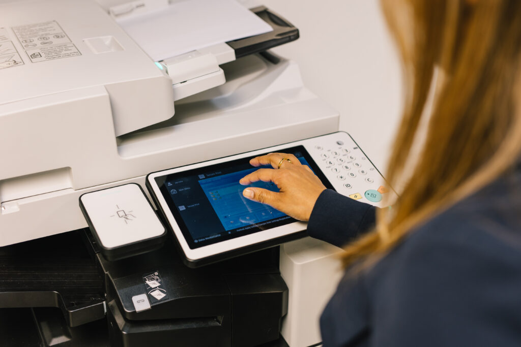 colleague using printer
