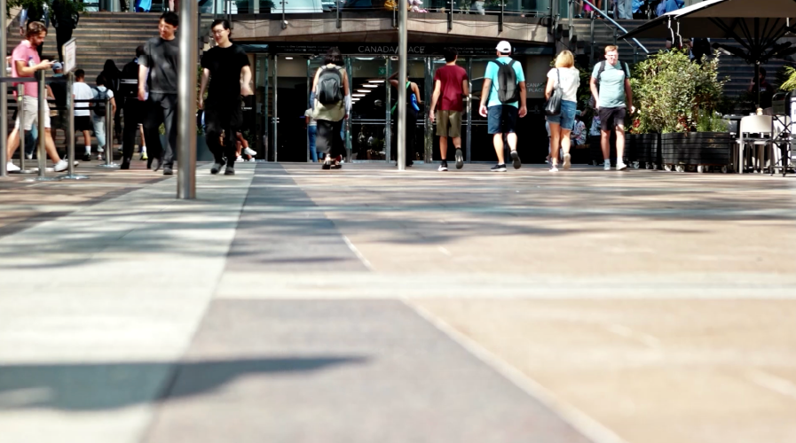 people walking around
