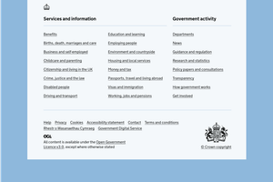Screenshot showing web footer on desktop.