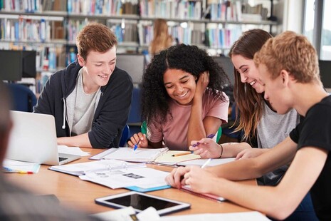 A group of students