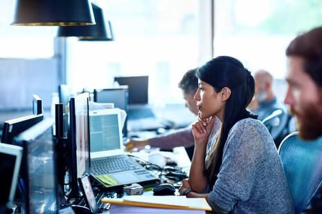 People working on computers